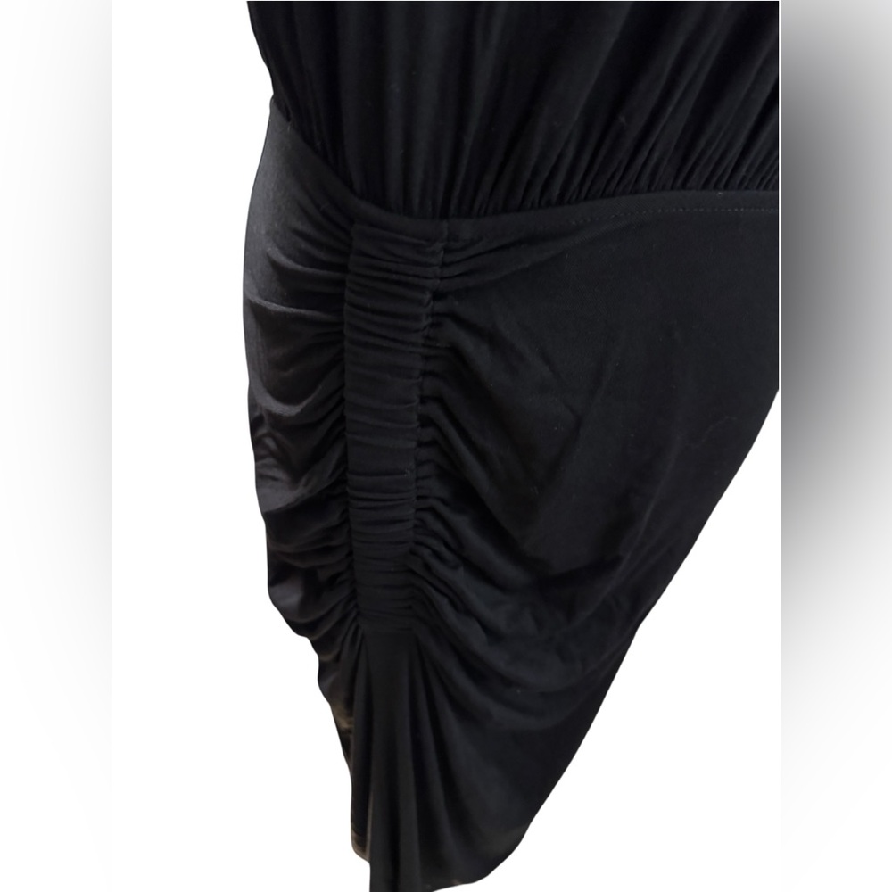 Doe & Rae Ruched Knit Dress Sz S NWOT | Cap Sleeve Stretch Comfort - Picture 3 of 5